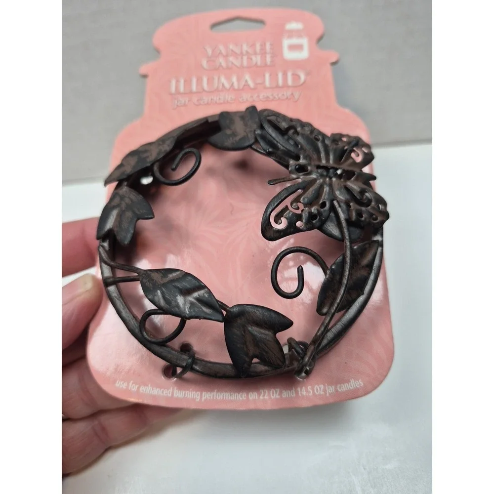 Yankee Candle Retired 2012 BUTTERFLY~ IVY Illuma Lid~ 22 oz~14.5 oz.Topper~RARE